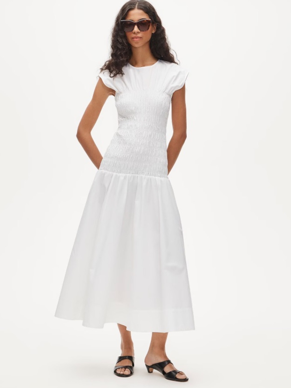 J crew Smocked dress in cotton poplin